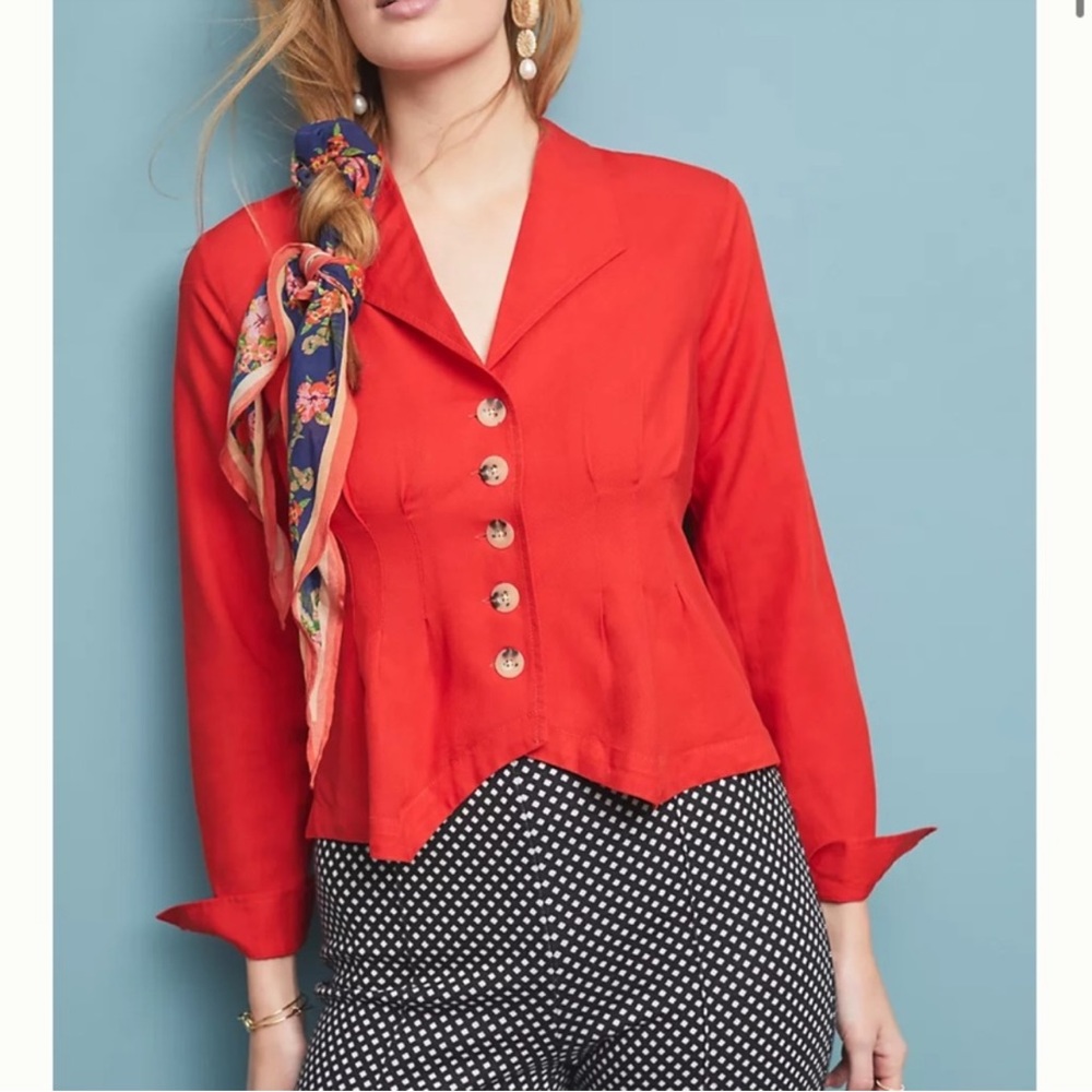 MAEVE by Anthropologie 'Delia' Tailored Button Front Blouse. Size 0‎